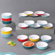 密胺双色快餐浏阳蒸菜碗创意菜碟子塑料北欧韩式烤肉店配菜碟餐具