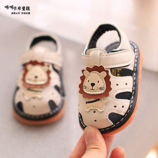 夏季女宝宝鞋子0-1-2岁3男童防滑软底学步鞋皮鞋婴儿韩版凉鞋