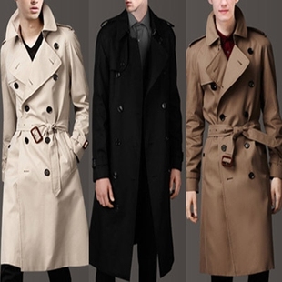 春秋季男士风衣英伦，双排扣长款修身休闲商务，高端韩版时尚外套