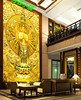 大型3D中式金色千手观音玄关背景墙壁纸走廊过道庙宇佛堂墙布壁画