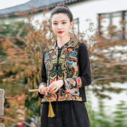 原创民族风女装2024中国风复古重工精美刺绣马甲唐装短外套UZ