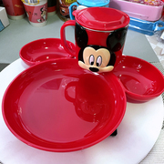 迪士尼儿童餐具宝宝餐盘学习筷勺叉套装米老鼠米奇米妮卡通餐具
