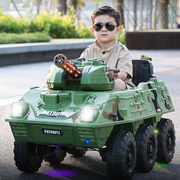 坦克装甲儿童电动四轮汽车，越野车男女宝宝玩具车可坐双人童车