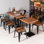 实木餐桌简约餐厅简欧轻奢现代北欧风双人桌子美式工业风桌椅组合