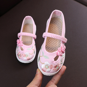 老北京儿童绣花鞋夏季女童汉服鞋中国风手工古代布鞋唐装童鞋
