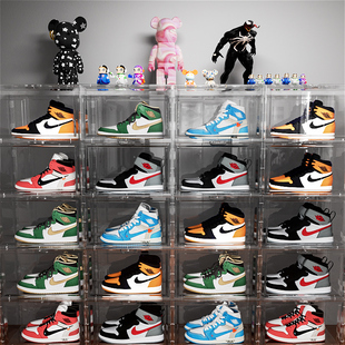 20个装aj鞋盒收纳盒球鞋防氧化鞋柜透明鞋子鞋墙省空间网红塑料