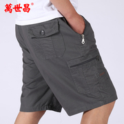 夏季爸爸短裤中年休闲五分裤，男士纯棉宽松工装，外穿老年人裤头中