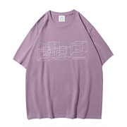 c.s.肌理概念重组系列原创设计重磅纯棉，上衣中袖t恤男女紫色