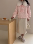 短款羽绒服女2023年秋冬韩版小个子设计感蝴蝶结狐狸毛领外套