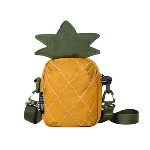 三色补丁菠萝小包包，女包小清新手机包单肩ins小众，原创斜挎包