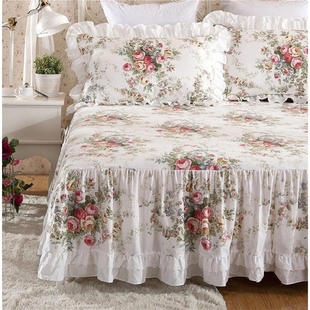 全棉韩版蕾丝床裙单件纯棉，公主床罩1.2m床垫保护套，1.51.8米防滑