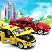 仿真回力宝马合金，汽车模型甲壳虫现代出租车的士，玩具声光小汽车