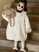童装女童棉服外套双面穿23中长款棉袄洋气儿童宝宝保暖冬装