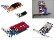 拆机各品牌PCI-E显卡 6200LE 7300LE X300SE 64M 128M VGA AV接口