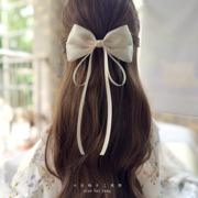 新娘简约白色飘带蝴蝶结，发夹公主古风少女拍照头，饰品发圈头绳