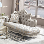 贵妃榻法式轻奢沙发组合美式真皮全实木欧式客厅头层牛皮布艺雕花