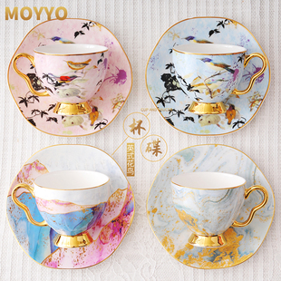 moyyo咖啡杯欧式小奢华英式田园风下午茶具，套装骨瓷红茶杯碟陶瓷