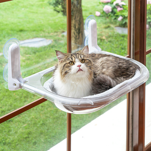 猫窝猫吊床太空舱猫床窗户猫咪晒太阳挂床玻璃吊篮透明宠物床用品