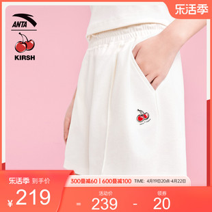 安踏×KIRSH联名丨小樱桃五分裤女2024夏季休闲短裤162428312