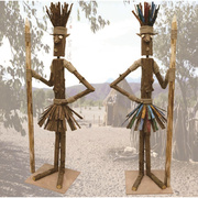 创意摆件部落酋长木头，人偶站立式木头人，户外露营布场原木装饰道具