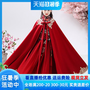 女童披风斗篷红色防风，洋气宝宝公主加厚保暖外套婴儿秋冬外出披肩