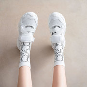 猫部杂货 日系表情猫猫中筒袜 可爱萌萌猫咪韩国学生堆堆女袜