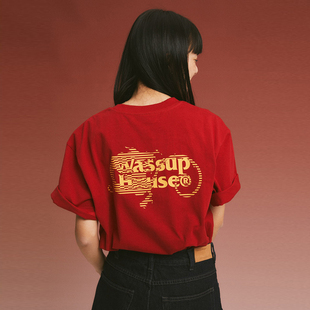 WassupHouse 龙年限定短袖T恤男女上衣夏装情侣装潮牌打底衫