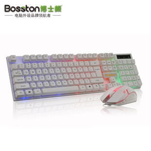 博士笔记本顿悬浮式彩虹背光电脑USB有线键盘鼠标套装DIY装机配