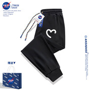 NASA联名2024黑色卫裤男春秋夏季潮牌运动裤宽松百搭束脚裤
