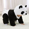 婴儿熊猫连体衣绒宝宝秋冬加厚保暖棉衣，可爱动物型哈衣新生儿爬服