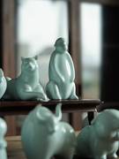 景德镇十二生肖摆件陶瓷，可爱桌面办公室创意摆件本命年礼物生肖兔
