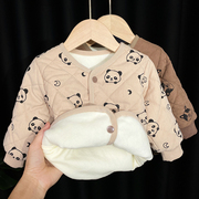加绒羽绒棉服内胆婴儿童秋冬装小棉衣外套0一1岁男童宝宝棉袄冬季