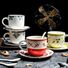 创意北欧陶瓷咖啡杯家用陶瓷杯碟套装 简约带勺水杯花茶杯 咖啡杯