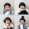 短发波波头拍照造型婴幼儿头饰，女孩小辫子婴儿，小发套假发宝宝儿童