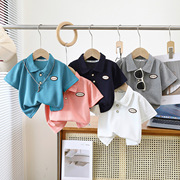 夏季儿童POLO衫薄款韩版宝宝套头短袖T恤 翻领中大男女童半袖上衣