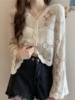 刺绣蕾丝镂空针织开衫，外套女春秋季气质休闲复古设计感短款上衣潮