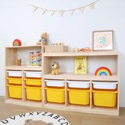 抽屉式收纳架整理柜婴儿储物柜儿童房多层大容量实木玩具收纳柜子