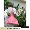 定制款~粉色帆布包，女海边大容量单肩包小众，设计感帆布袋手提包包