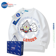 NASA联名长袖秋冬男童卫衣中大童发光迪迦奥特曼秋季亲子童装上衣