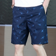 2024夏季男士纯棉印花宽松沙滩短裤男韩版外穿休闲沙滩五分裤