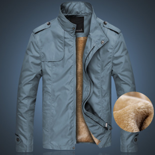 外贸男装wish亚马逊ebay跨境男士外套加绒加厚立领休闲夹克中年