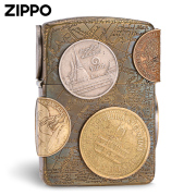 打火机zippo正版天下宝藏，1941复刻硬币，贴章外壳芝宝防风煤油复古