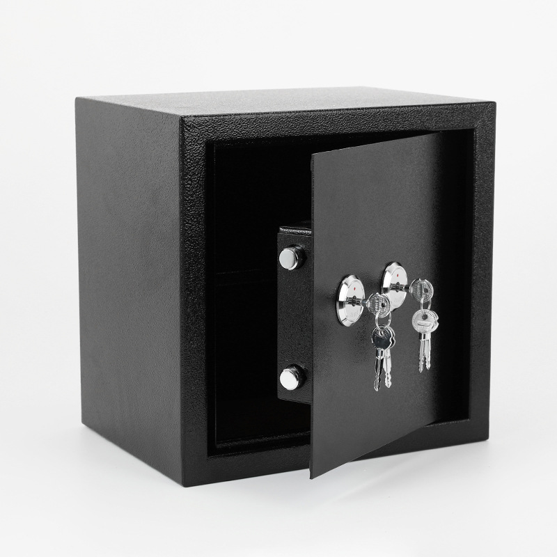 保险箱小型家用17K全钢保管箱迷你保险盒防盗办公黑色保险柜箱