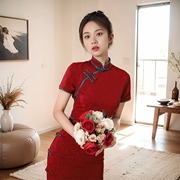 国风改良新中式复古红色敬酒服新娘，连衣裙24春夏，气质优雅旗袍