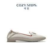 COZY STEPS可至浅口乐福鞋抽皱一脚蹬小皮鞋舒适平跟通勤女式单鞋