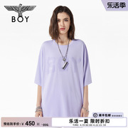 boylondon潮牌针织衫，女熏衣紫鼓波提花ovesrsize冰丝，感短袖n60000