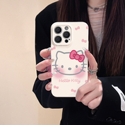 hellokitty蝴蝶结适用iphone15promax苹果14可爱凯蒂猫卡通12全包mini粉色，xr高级感13菲林8plus手机壳女