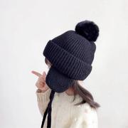 宝宝帽子秋冬款儿童可爱针织毛线帽冬季加厚保暖加绒男女童护耳%