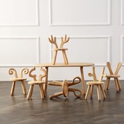 儿童实木卡通靠背小板凳宝宝椅创意动物生肖坐凳幼儿园学习小椅子