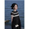 XZOXZO夏季黑色连衣裙宽松显瘦海边度假沙滩裙超仙三亚泰国旅游女